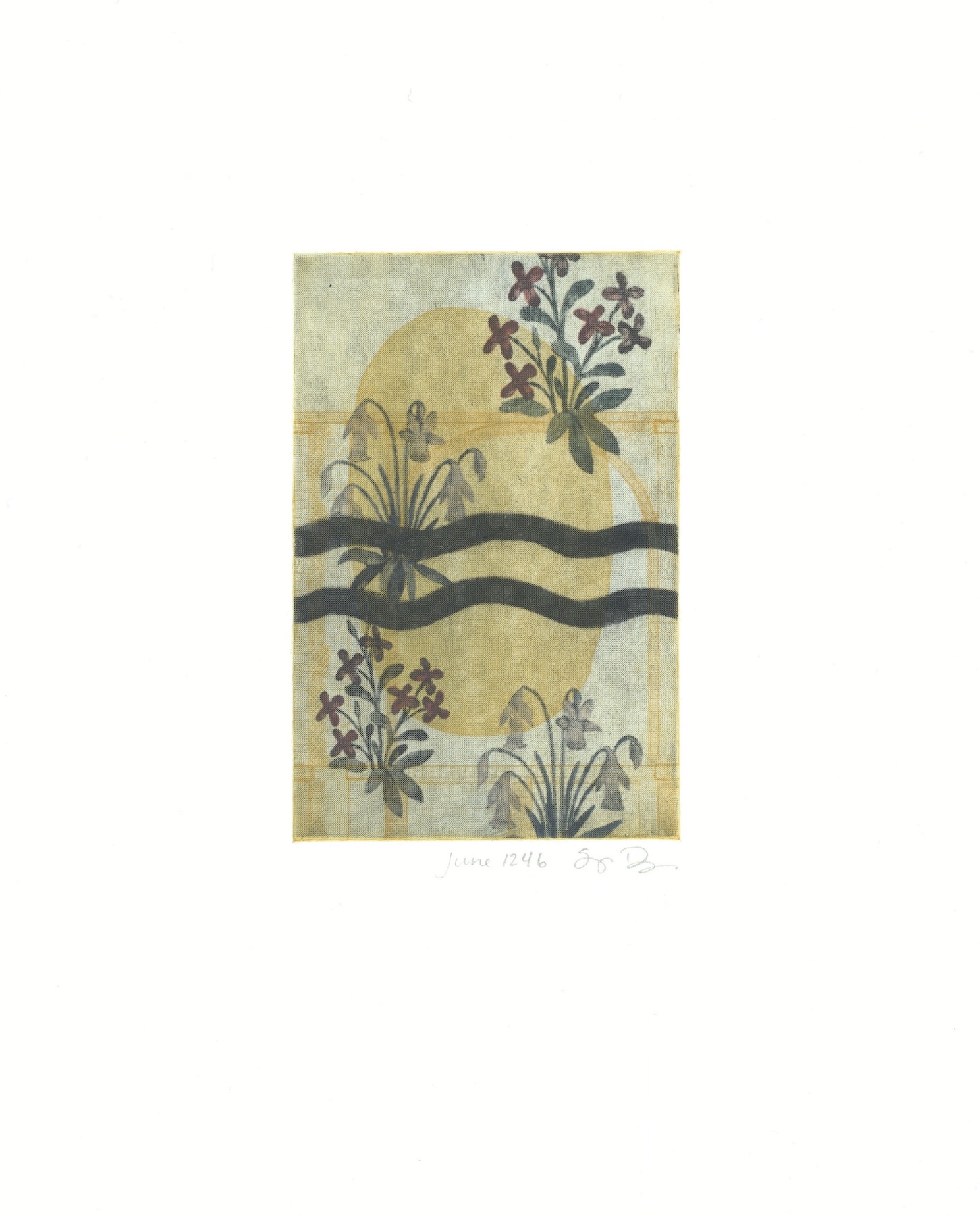 Yellow Medieval Tapestry Garden Print